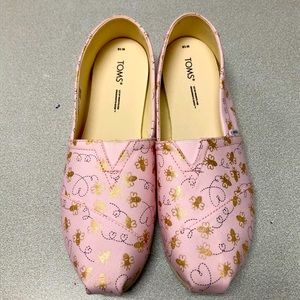 NWOT TOMS Barely Pink Foil BEE Mine Print
